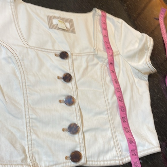 Maeve creme denim crop top - Picture 6 of 9